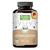 Ashwagandha Kapseln BIO Hochdosiert, 270 Kapseln mit 2400mg pro Tagedosis I...
