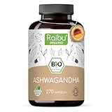 Ashwagandha Kapseln BIO (270 Kapseln mit 2400mg pro Tagedosis) Hochdosiert I BIO...