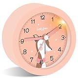 Ayybboo Wecker Kinder Ohne Ticken mit Snooze und Nachtlicht,Kinderwecker...