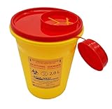 TIGA-MED Kanülen Abwurfbehälter | 5 Stück | 2 Liter / 2000ml | Kanülenbox...