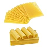 Editbar 30 Stück Bienenwachs Kerzen, 13 * 9cm Bienenwachsplatten Für Kerzen,...