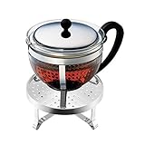 CHAMBORD SET: Teebereiter mit Plastikfilter, 1.3 l, mit Rechaud, Glänzend