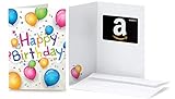 Amazon.de Geschenkkarte in Grußkarte (Happy Birthday Ballons)