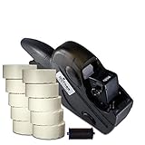 HUTNER Preisauszeichner Set UNO C8 inkl. 10 Rollen 26x12 Preisetiketten - Weiss...