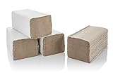 5000 Falthandtücher 1-lagig 25 x 23 cm natur Krepp ZZ-Falz Papierhandtücher...