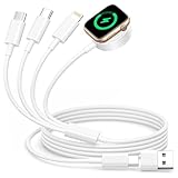 4 in 2 Multi Ladekabel für Apple Watch, Apple Watch Charger und iPhone Kabel...