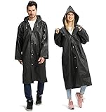 Opret 2 Stück Regenmantel Durchsichtiger Regenponcho für Damen Herren,...