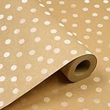 Geschenkpapierrolle zum Geburtstag, 43 cm x 15 m, recycelbares Kraftpapier mit...