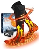 2024 Upgrade Beheizbare Socken, Eventek 7.4V Wiederaufladbare Beheizbare Socken mit Akku, 360° Heated Heizsocken Herren Damen mit 3 Temperaturen, Waschbare Beheizte Socken für Skifahren Jagd Wandern