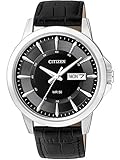 Citizen Herren Analog Quarz Uhr mit Leder Armband BF2011-01EE, Schwarz