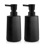 Mamiddle Moderne Seifenspender Set Glas Spülmittelspender Schwarz 250ml...