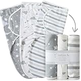 ikads Pucksack Baby 0-3 Monate Swaddle Decke aus 100% Bio-Baumwolle Pucktuch...