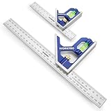 WORKPRO Kombinationswinkel 150mm & 300mm, Anschlagwinkel Universalwinkel mit...