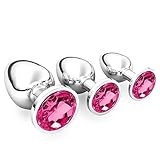 halercay 3 Stücke Klein Medium Groß Metall Analplug Set mit Kristall Diamant...