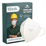 VENTUX SAFETY EQUIPMENT 10 Stück FFP2 NR Maske mit Ventil || Einzeln Verpackt...