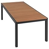 Nexos Trading Ausziehbarer Gartentisch eckig Holz Alu 200/300x100x75cm