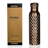 PRURA, ayurvedische Kupfer-Wasserflasche, auslaufsicheres naturreines...