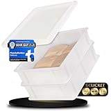 DELICRET - 2x Teigbox & 1xDeckel| Pizzaballenboxen| Außenmaße je Teig Box:...
