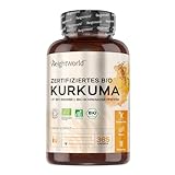 Bio Kurkuma Kapseln - 365 Turmeric Capsules - 1 Jahr Vorrat - 505mg Curcuma...