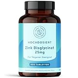 Zink 25mg - 400 vegane Tabletten - 1+ Jahr Vorrat - Zink Bisglycinat Hochdosiert...