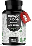 Ginkgo Biloba Tabletten Hochdosiert - 6000mg, 400 Tabletten - davon 120mg Ginko...