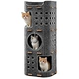 Katzenhöhle aus Filz,Großer Katzenbett mit Kratzbrett und...