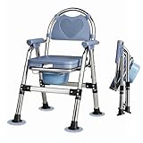 Toilettenstuhl für Senioren,Tragbar duschrollstuhl höhenverstellbar, WC Stuhl...