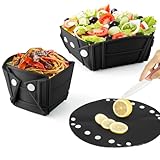 Camping Faltbare Schüssel, 3-in-1 Silikon Faltschüssel Campingschüssel Platte...