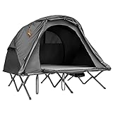 COSTWAY Feldbett mit Zelt für 2 Personen, Campingbett Campingzelt mit...