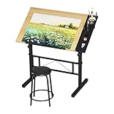 Dripex Zeichentisch 0-60° Neigbar Architektentisch Verstellbarer Tischplatte...