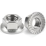 25 Stück Flanschmuttern M6, Jeboler M6 Muttern Edelstahl DIN 6923...