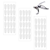 30 Paar Adhesive Nasenpads Brillen Pads & Anti Rutsch Silikon Brillen Pads, Silikon Brillen Nasenpads mit klebriger Rückseite für Vollrahmen Brillen Sonnenbrillen Brille Antirutsch【1mm,Transparent】