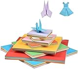 AOI 400 Blatt doppelseitiges Origami-Papier 4 Größen Spezifikation (100 Blatt...