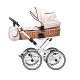 ZEKIWA Kinderwagen [AUS NATURWEIDE] Korbkinderwagen + Wickeltasche - 14 Zoll...