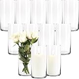 Giessle® 12 x 20cm große Glaszylinder als Vase Windlicht Zylinderglasvasen...