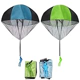 2 Stück Fallschirm Spielzeug Kinder Geschenk für Wurf Parachute Spiele für...