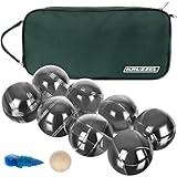 KRUZZEL Boule 8 Kugel Set mit Zubehör für Outdoor-Aktivitäten Gravierte...