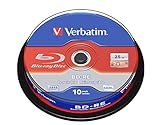 Verbatim BD-RE Single Layer Blu-ray Rohlinge 25 GB, Blu-ray-Disc mit 2-facher...