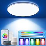 KingMile 24W LED Deckenleuchte,Smart LED Deckenlampe mit Fernbedienung,RGB LED...