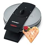 Cloer 1629 Waffeleisen für klassische Herzwaffeln, 930 W, Waffelgröße 15,5...