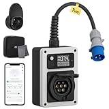 dé Mobile Wallbox 7,4kW Mit APP EV Charger CEE Stecker und Typ 2 Steckdose,...