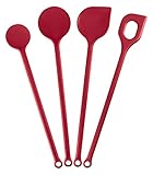 Kigima 4-teiliges Kochlöffel-Set in Rot - Hochwertige Küchenutensilien aus...