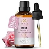 AVD ORGANICS Ätherisches Rosenöl 30 ml | hochwertige therapeutische Qualität...