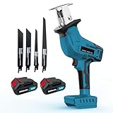 18V Akku Säbelsäge, Ersatz für Makita 18V Akku, Akku-Reciprosäge mit 2x...