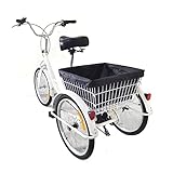 KumuJ 20 Zoll Dreirad für Erwachsene, 3-Rad-8-Gang-Seniorenfahrrad,...