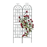 Relaxdays Rankgitter, 2er Set, Metall, HxB 220 x 50 cm, freistehende Rankhilfe...