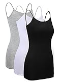 Satinior 3 Stück Unterhemden Damen Spaghettiträger Damen Basic Top Layering...