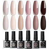UR SUGAR UV Nagellack Nudefarben Braun Gel Set, 6 Farben Schellack Nagellack...