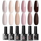 UR SUGAR UV Nagellack Nudefarben Braun Gel Set, 6 Farben Shellac Nude Rosa Gel...