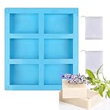 SIlikonform Rechteckig, 6-Teilig Seifenform, Handgefertigte Seifenform mit 2...